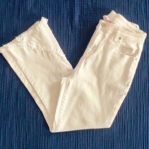Women’s JW White Cropped Frayed Jeans